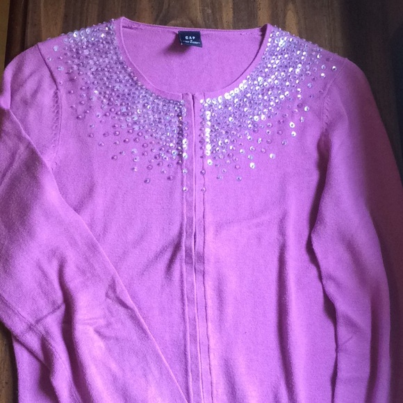 Pink cardigan sweater with sequins - Picture 5 of 8